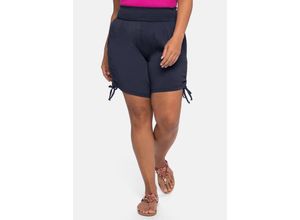 4063136091331 - Große Größen Strandshorts mit breitem Smokbund und Raffung seitlich nachtblau Gr40