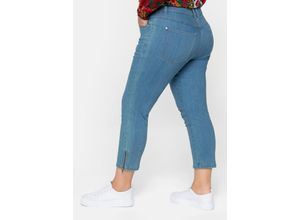 4063136093731 - Große Größen Schmale 7 8-Jeans mit Zipper am Saum light blue Denim Gr42