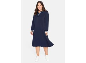 4063136095902 - Große Größen Kleid mit Polokragen aus Twill-Qualität marine Gr40