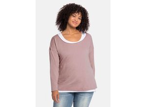 4063136101818 - Große Größen Langarmshirt im Layeringlook mit Rollkanten zartrosa Gr56