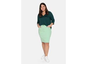 4063136106882 - Große Größen Rock in kniefreier Länge aus Baumwoll-Twill mint Gr40