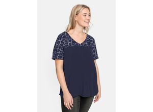 4063136203659 - Große Größen Shirt im Material- und Mustermix in A-Linie marine Gr48 50 4063136203659 - Große Größen Shirt im Material- und Mustermix in A-Linie marine Gr48 50