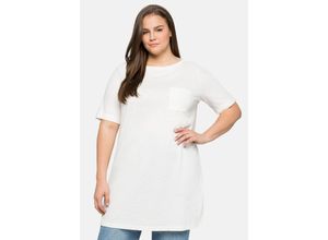 4063136204083 - Große Größen Longshirt im Leinenmix hohe Seitenschlitze offwhite Gr40 42