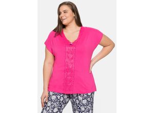 4063136205837 - Große Größen Lounge-Shirt in Oversized-Form mit femininen Details pink Gr40 42