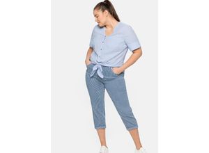 4063136208180 - Große Größen 7 8-Jeans mit Allover-Streifen in 5-Pocket-Form blue Denim Gr40