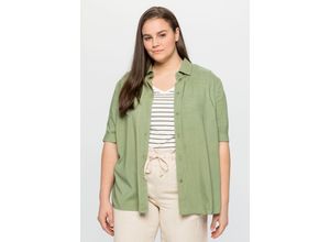 4063136229161 - Große Größen Bluse mit Hemdkragen und verlängertem Arm hellkhaki Gr40 4063136229161 - Große Größen Bluse mit Hemdkragen und verlängertem Arm hellkhaki Gr40