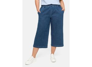 4063136240135 - Große Größen Jeans in 3 4-Länge in weiter Beinform mit Schlupfbund blue Denim Gr44