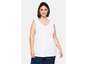 4063136246267 - Große Größen Top in A-Linie mit V-Ausschnitt vorn und hinten weiß Gr50