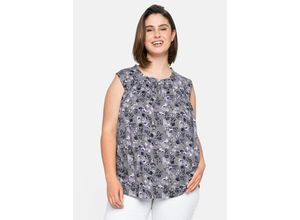 4063136247806 - Große Größen Top mit Rüschen am Ausschnitt und Alloverprint steingrau bedruckt Gr54 4063136247806 - Große Größen Top mit Rüschen am Ausschnitt und Alloverprint steingrau bedruckt Gr54