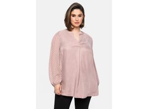 4063136323449 - Große Größen Tunika mit leicht transparenten Ärmeln hellmauve Gr56