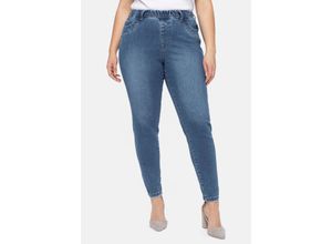 4063136337910 - Große Größen Jeggings mit Gummibund und Gürtelschlaufen light blue used Denim Gr40