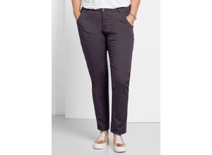 4063136355730 - Große Größen Schmal zulaufende Chinohose mit Bundfalten dunkelgrau Gr28