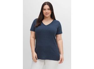 4063136367061 - Große Größen Shirts mit V-Ausschnitt im Doppelpack marine+indigo meliert Gr52 54