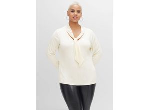 4063136369959 - Große Größen Langarmshirt mit Chiffonschluppe ecru Gr56 58