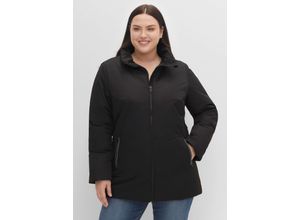 4063136370771 - Große Größen Steppjacke mit Stehkragen leicht strukturiert schwarz Gr50