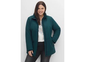 4063136370894 - Große Größen Steppjacke mit Stehkragen leicht strukturiert tiefgrün Gr54