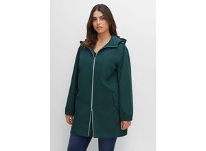 4063136373840 - Große Größen Outdoorjacke mit Kapuze im Oversized-Schnitt tiefgrün Gr44