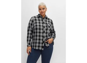 4063136376421 - Große Größen Hemdbluse im Karomuster mit Brusttasche Karo Gr42