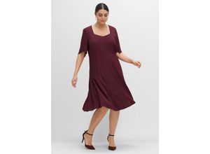 4063136384846 - Große Größen Cocktailkleid aus Georgette mit Unterkleid aubergine Gr40