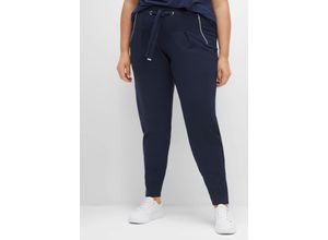 4063136388066 - Große Größen Joggpants mit breitem Saumbündchen nachtblau Gr44