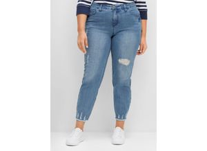 4063136390786 - Große Größen Schmale 7 8-Jeans mit Destroyed-Effekten blue used Denim Gr40