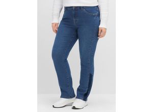 4063136391882 - Große Größen Gerade Jeans mit Kontrastdetails an Bein und Taschen blue Denim Gr40