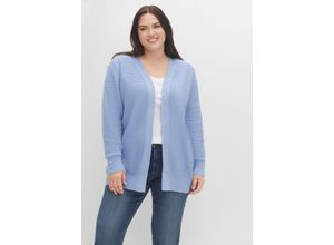 4063136394647 - Große Größen Strickjacke im Linksstrick offene Form mittelblau Gr44 46 4063136394647 - Große Größen Strickjacke im Linksstrick offene Form mittelblau Gr44 46
