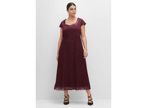 4063136405404 - Große Größen Abendkleid mit Pailletten und Chiffon-Rockteil aubergine Gr42