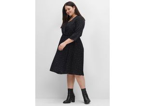4063136406807 - Große Größen Kleid in Wickeloptik mit Alloverprint schwarz bedruckt Gr52