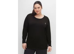 4063136407057 - Große Größen Funktions-Sweatshirt mit Tunnelzug schwarz Gr44 46