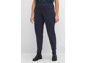 4063136407910 - Große Größen Chinohose aus Twill mit High-Waist-Bund nachtblau Gr44