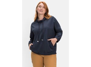 4063136494439 - Große Größen Sweatshirt mit Stehkragen und Tunnelzug nachtblau Gr44 46