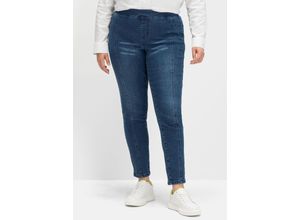 4063136551804 - Große Größen Schmale Jeans mit Gummibund und Teilungsnähten blue Denim Gr46