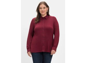 4063136552375 - Große Größen Shirtbluse mit Hemdkragen aus Viskose weinrot Gr40 4063136552375 - Große Größen Shirtbluse mit Hemdkragen aus Viskose weinrot Gr40