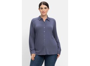 4063136552542 - Große Größen Shirtbluse mit Hemdkragen aus Viskose indigo Gr54