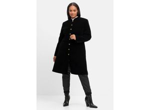 4063136567416 - Große Größen Kurzmantel mit Rautenstruktur und Samtoptik schwarz Gr50