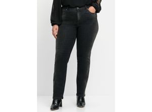 4063136572922 - Große Größen Gerade Stretch-Jeans mit Wascheffekten black Denim Gr42