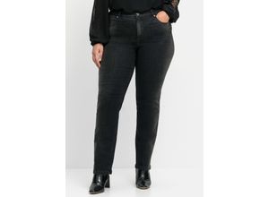 4063136572977 - Große Größen Gerade Stretch-Jeans mit Wascheffekten black Denim Gr52