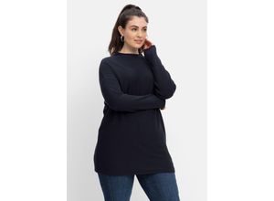 4063136573639 - Große Größen Pullover mit Stehkragen in flauschiger Qualität nachtblau Gr44 46