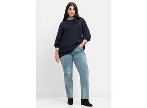 4063136590582 - Große Größen Gerade Jeans mit Destroyed-Effekten und Catfaces blue used Denim Gr44