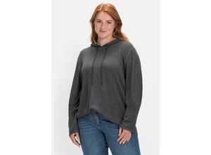 4063136591169 - Große Größen Pullover mit zweifarbiger Kapuze schwarz Gr40 42