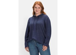 4063136591213 - Große Größen Pullover mit zweifarbiger Kapuze marine Gr40 42