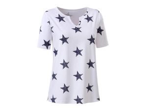 4063136617098 - Große Größen Jerseyshirt mit Sternenprint aus Flammgarn offwhite gemustert Gr42