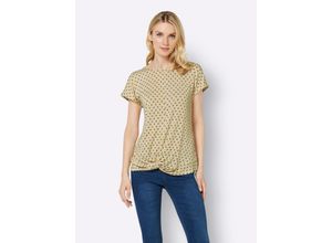 4063136617272 - Große Größen Shirt mit Pünktchendruck und Knoten am Saum gelb gemustert Gr48 4063136617272 - Große Größen Shirt mit Pünktchendruck und Knoten am Saum gelb gemustert Gr48