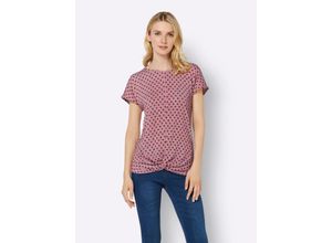 4063136617357 - Große Größen Shirt mit Pünktchen und Knoten am Saum rosenquartz bedruckt Gr50