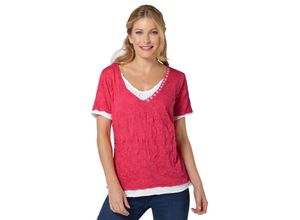 4063136617623 - Große Größen Shirt im Lagenlook und in Crash-Optik rot-weiß Gr42