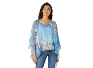 4063136618965 - Große Größen Tunika im Poncho-Stil mit Zipfelsaum aus reiner Seide hellblau bedruckt Gr3 4063136618965 - Große Größen Tunika im Poncho-Stil mit Zipfelsaum aus reiner Seide hellblau bedruckt Gr3