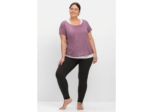 4063136634293 - Große Größen Sportleggings mit Shaping-Effekt Saum mit Stopper anthrazit Gr40