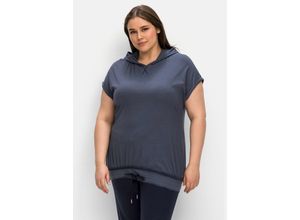 4063136640676 - Große Größen Relax-Kapuzenshirt mit Bindeband am Saum indigo Gr52 54