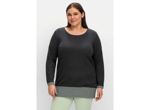 4063136640997 - Große Größen Relax-Sweatshirt in Longform mit breitem Saum anthrazit Gr40 42